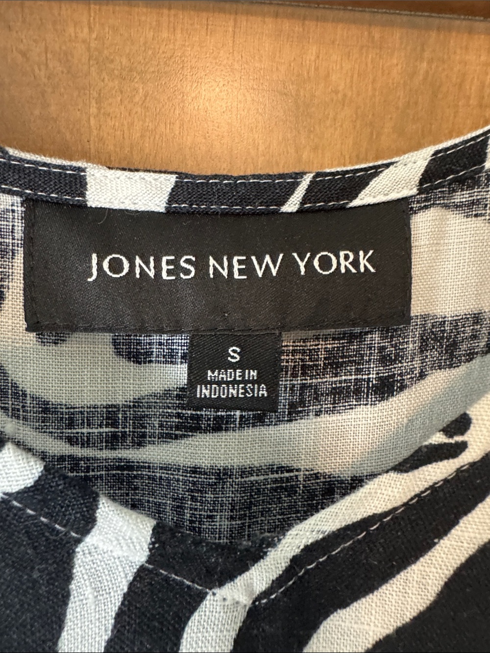Jones New York Tiered 100% Linen Maxi Dress Womens S zebra print Empire waist - Picture 8 of 10